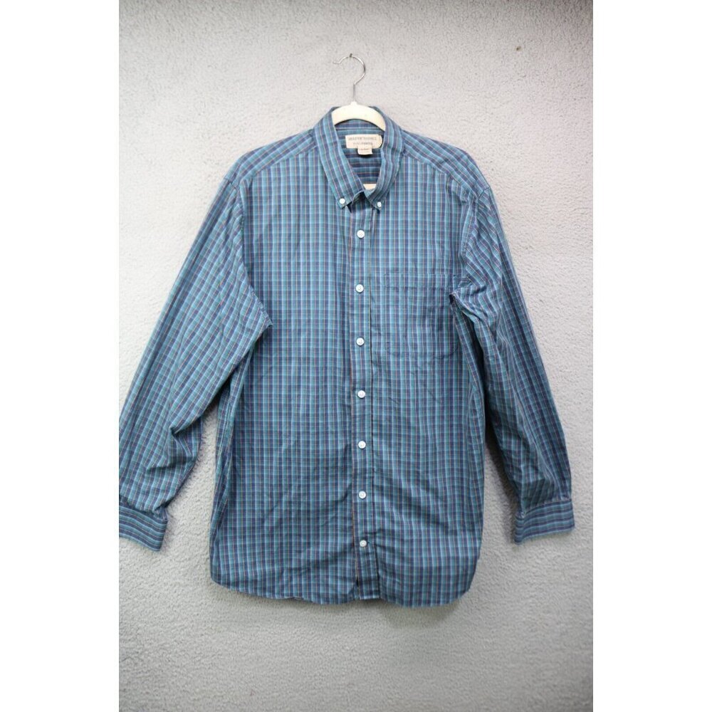 Duluth Trading Co. Men's Wrinkle Fighter Long Sleeve Button Up Shirt-Large/Tall